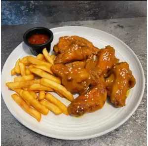 Alitas con salsa de mostaza 