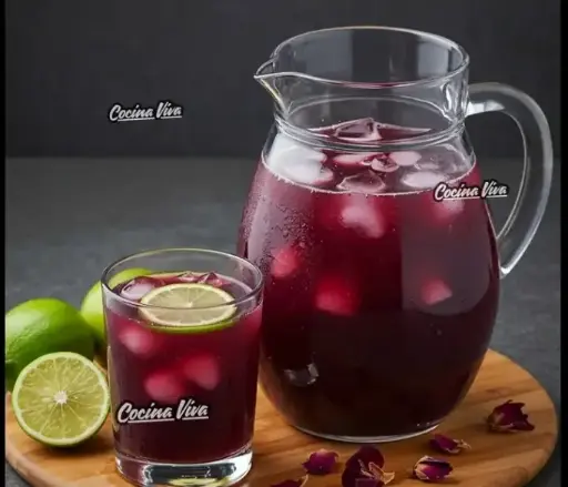 Jarra de zumo natural de fresa 