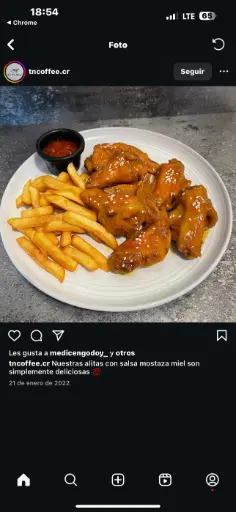 Alitas con salsa de mostaza 
