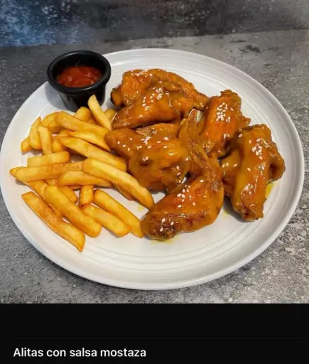 Alitas Con Salsa Mostaza